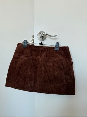 SIMONMILLER TWIGGY CORDUROY MINI SKIRT IN CHOCO BROWN